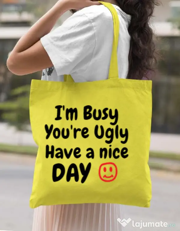 Sacosa din panza I am busy Galben