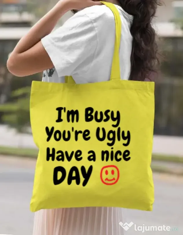 Sacosa din panza I am busy Galben
