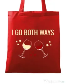 Sacosa din panza I go both ways Rosu