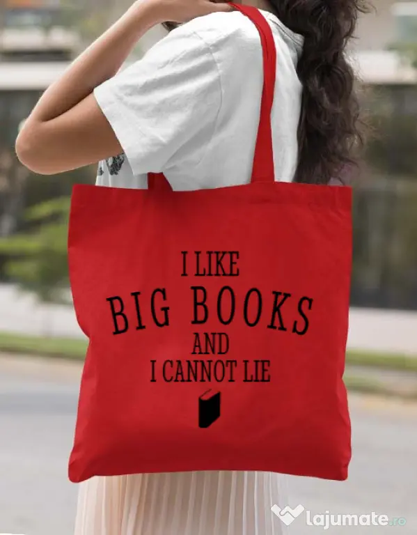 Sacosa din panza I like big books Rosu