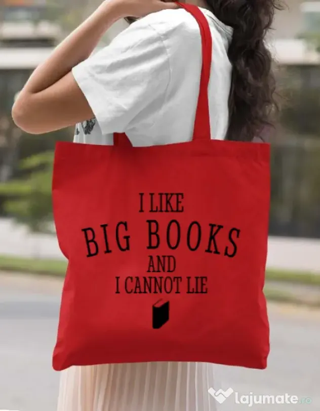 Sacosa din panza I like big books Rosu