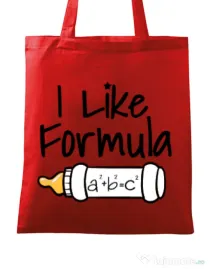 Sacosa din panza I like formula Rosu