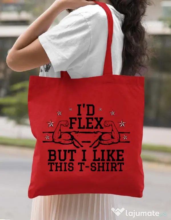Sacosa din panza I like this tshirt Rosu