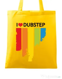 Sacosa din panza I love dubstep Galben
