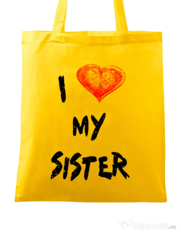 Sacosa din panza I love my sister Galben