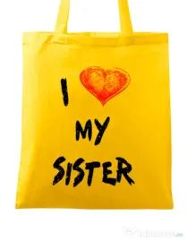 Sacosa din panza I love my sister Galben