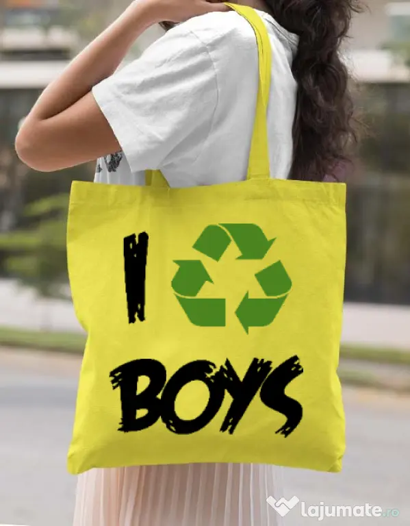 Sacosa din panza I recycle boys Galben