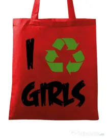 Sacosa din panza I recycle girls Rosu