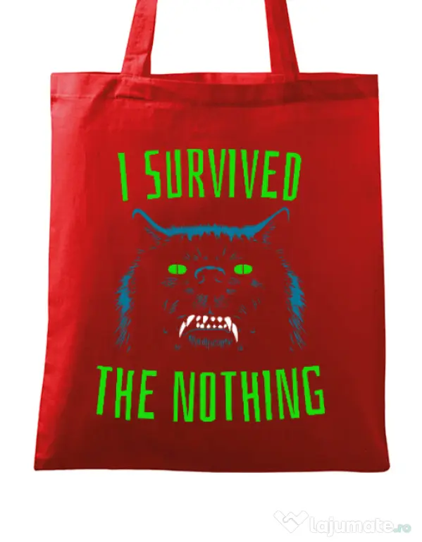 Sacosa din panza I survived Rosu