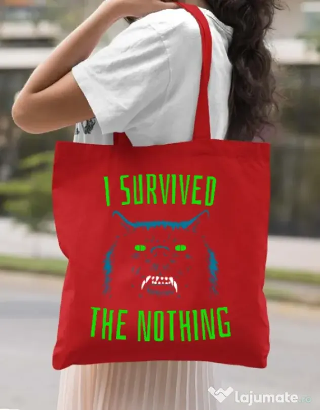 Sacosa din panza I survived Rosu