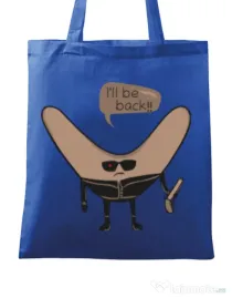 Sacosa din panza I’ll be back Albastru regal
