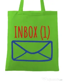 Sacosa din panza Inbox Verde mar