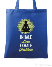 Sacosa din panza Inhale love Albastru regal