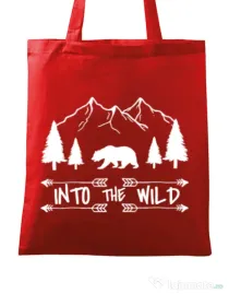 Sacosa din panza Into the wild Rosu