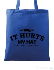 Sacosa din panza It hurts my hat Albastru regal