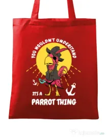 Sacosa din panza It’s a parrot thing Rosu