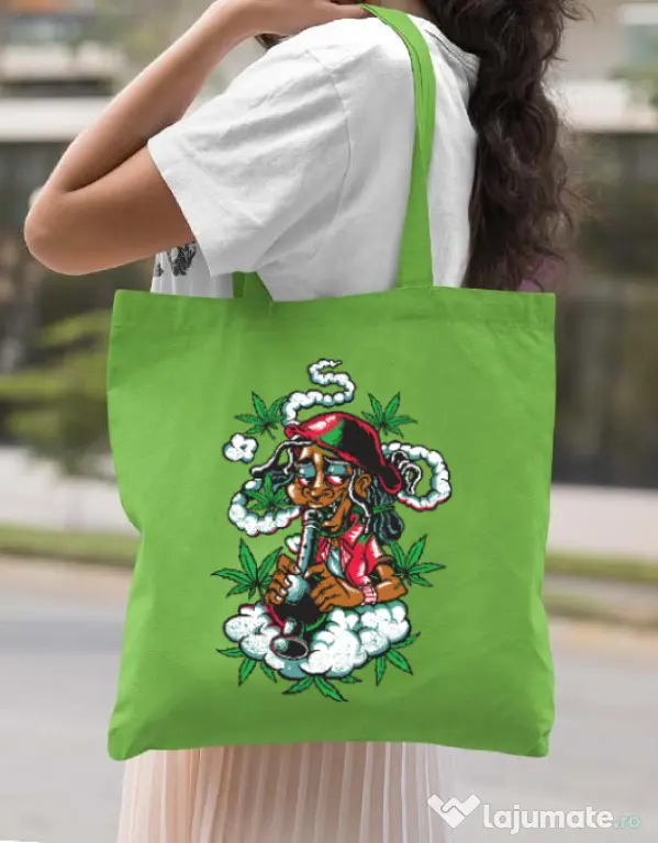 Sacosa din panza Jamaican Verde mar