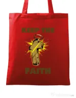 Sacosa din panza Keep the Faith Rosu