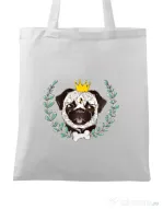 Sacosa din panza King Of Pug Alb