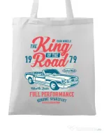 Sacosa din panza King Of The Road Alb
