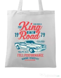 Sacosa din panza King Of The Road Alb