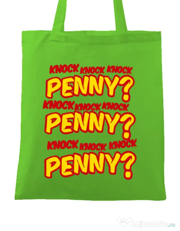 Sacosa din panza Knock Penny Verde mar