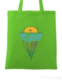 Sacosa din panza Let the sea, Set you free Verde mar