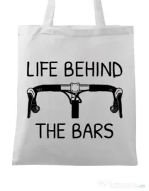 Sacosa din panza Life behind the bars Alb