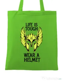 Sacosa din panza Life is tough Verde mar