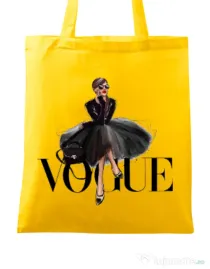 Sacosa din panza Little black tutu Galben