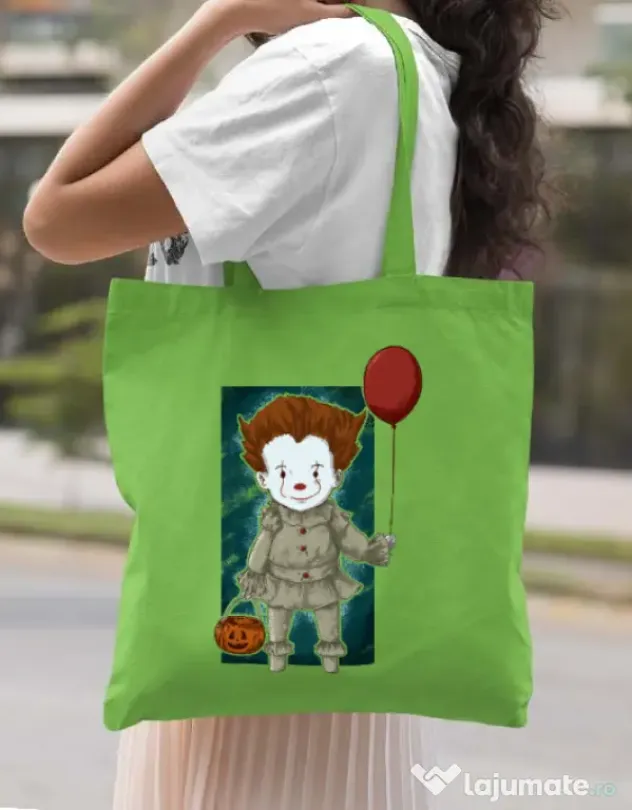 Sacosa din panza Little clown Verde mar