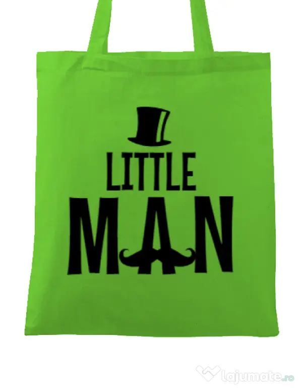 Sacosa din panza Little man Verde mar
