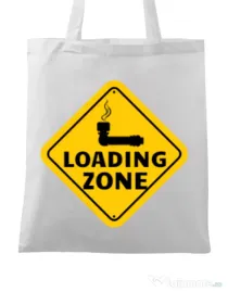 Sacosa din panza Loading zone Alb