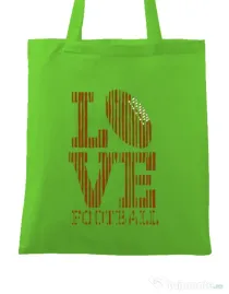 Sacosa din panza Love football Verde mar