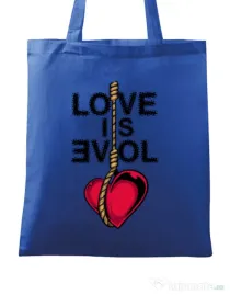 Sacosa din panza Love is evil Albastru regal