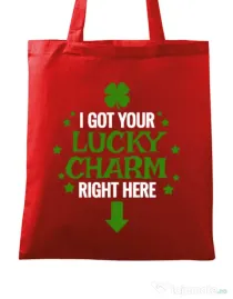 Sacosa din panza Lucky charm Rosu