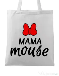 Sacosa din panza Mama mouse Alb