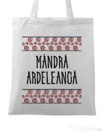 Sacosa din panza Mandra ardeleanca Alb