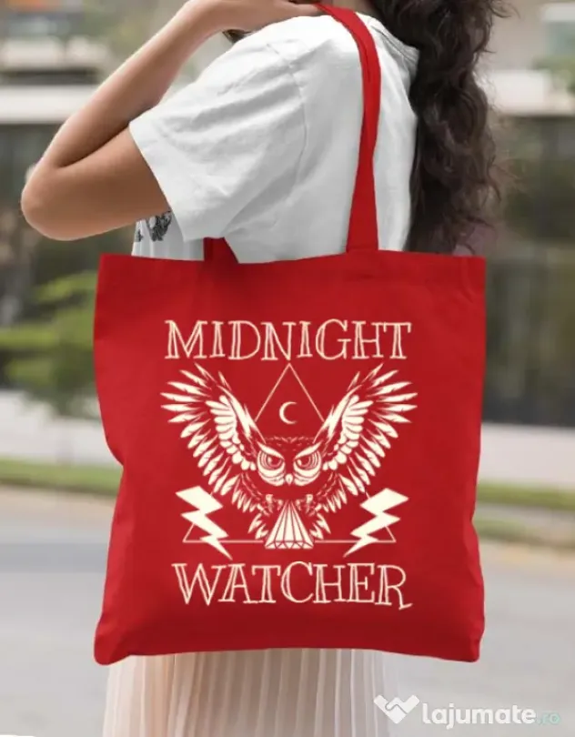Sacosa din panza Midnight Watcher Rosu