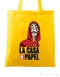 Sacosa din panza Money heist Galben