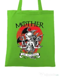 Sacosa din panza Mother of dragons Verde mar
