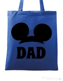 Sacosa din panza Mouse dad Albastru regal