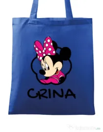 Sacosa din panza Mouse daughter Albastru regal