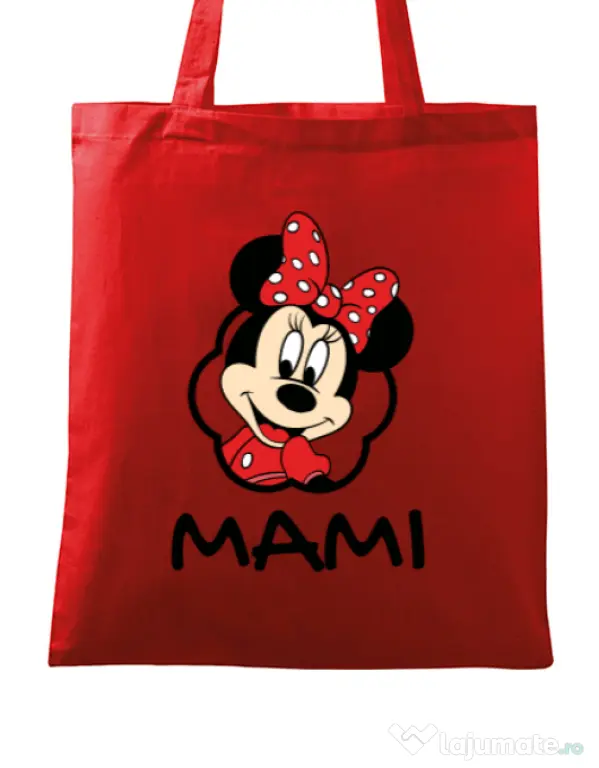 Sacosa din panza Mouse mommy Rosu
