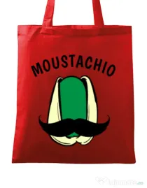 Sacosa din panza Moustachio Rosu
