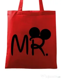 Sacosa din panza Mr Mickey Rosu