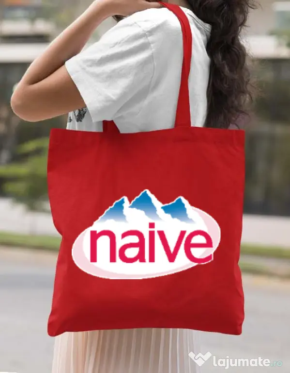 Sacosa din panza Naive Rosu