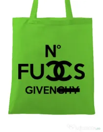 Sacosa din panza No fucks given Verde mar
