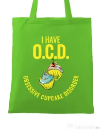 Sacosa din panza Obsessive cupcake disorder Verde mar