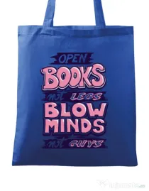 Sacosa din panza Open books Albastru regal